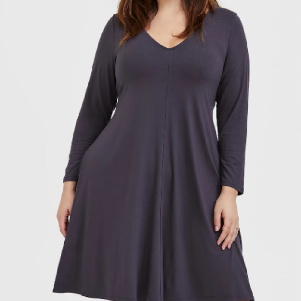 Torrid Size 2 (18/20W) Grey Jersey Trapeze Dress